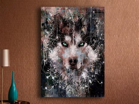 wolf canvas wall art|wolf wall hanging art project.